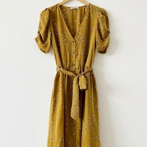 Sessun Roselili Long Belted Dress - Golden